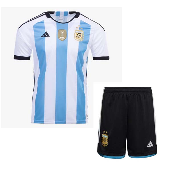 3 Estrellas Camiseta Argentina 1ª Kit Niño 2022